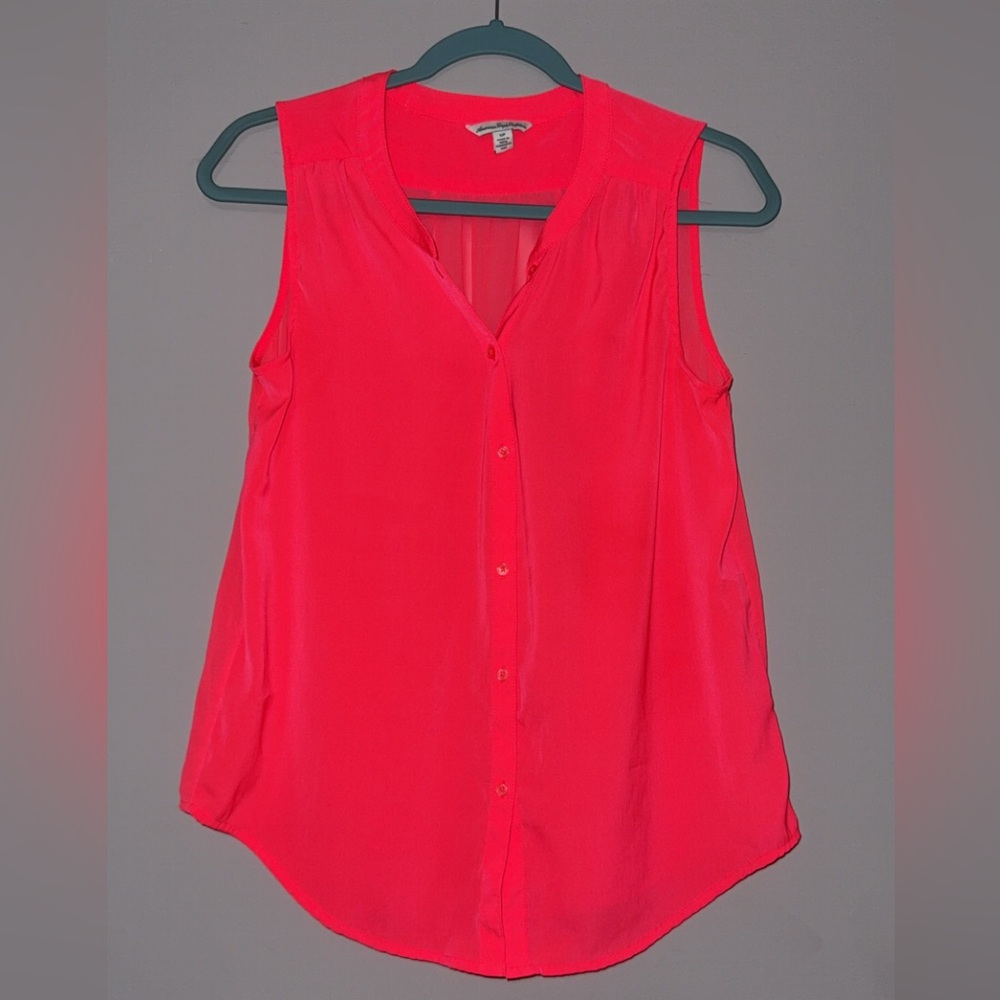 American Eagle Outfitters Bright Pink Sleeveless Blouse